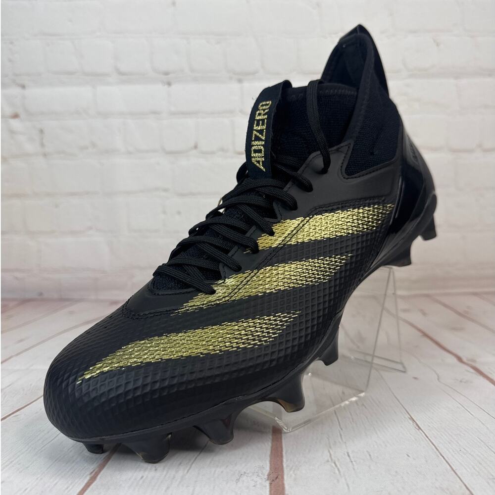 Adidas Adizero Impact Black Gold Football Cleats Mens Size 11 (IF2486) - Picture 3 of 10